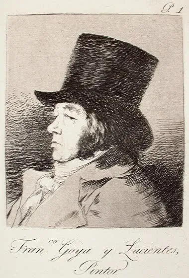 Self-Portrait, Caprichos Etching, 1796–97